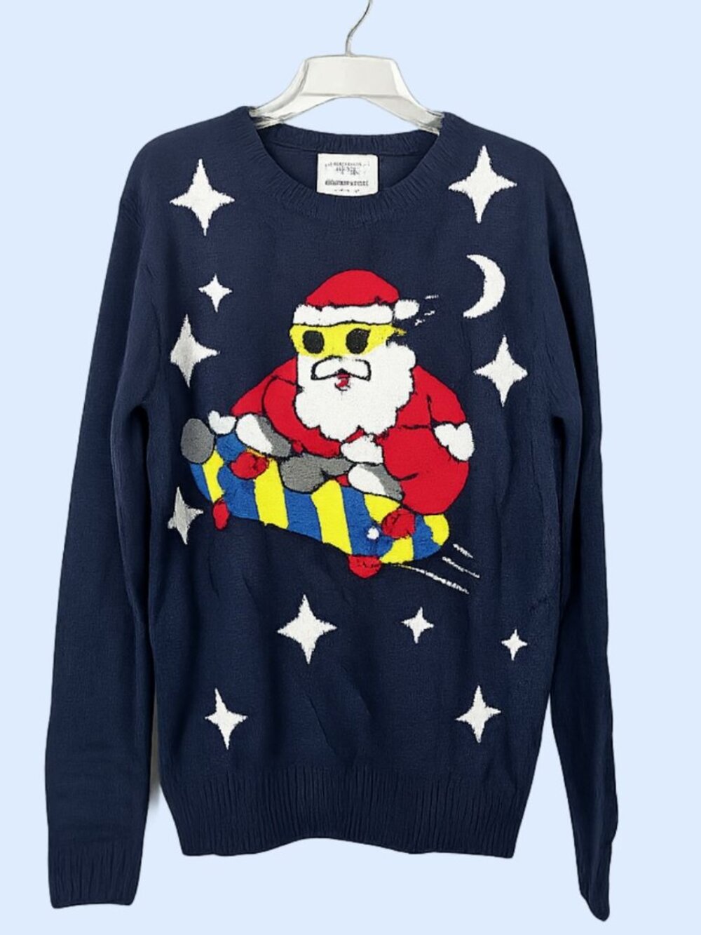 Merry Christmas from Daisysboutique Santa Claus Skateboard Christmas Sweater S